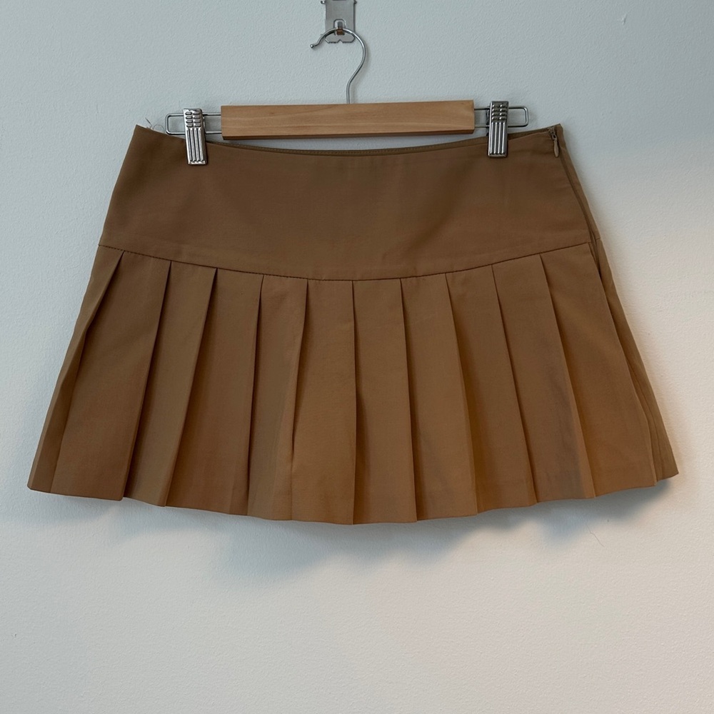 Zara Beige Mini Skort Pleated Casual